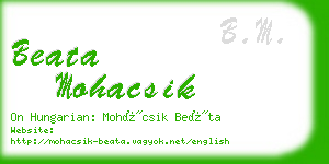 beata mohacsik business card